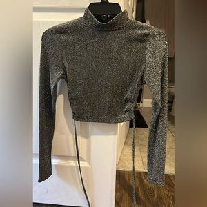 Sparkly Black Crop Top